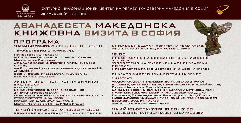 Дванадесета македонска книжовна визита в София (банер)