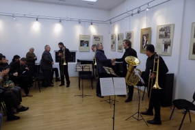 Концерт „Класиката го среќава Џезот“ на Квартет тромбони во Музеј „Борис Христов“ во Софија (фотографија)